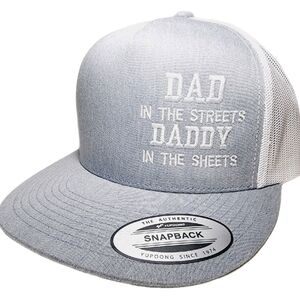 Dad in the Streets Daddy in the Sheets Mesh Flat Bill Snapback Trucker Hat Cap